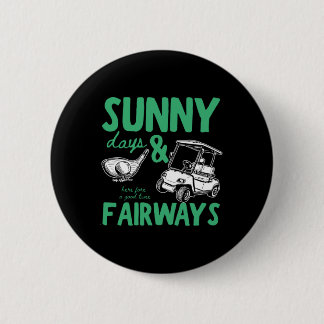 Sunny Days And Fairways Illustration 6 Cm Round Badge