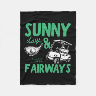 Sunny Days And Fairways Illustration Fleece Blanket