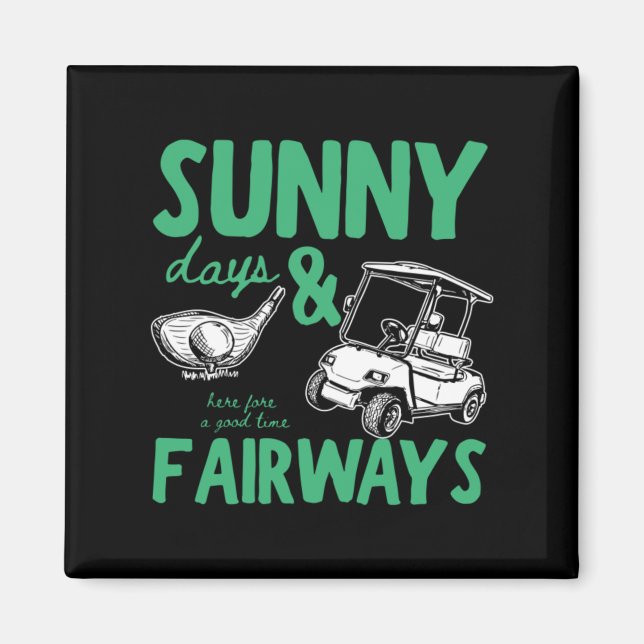 Sunny Days And Fairways Illustration Magnet (Front)