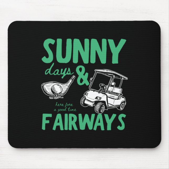 Sunny Days And Fairways Illustration Mouse Pad (Front)
