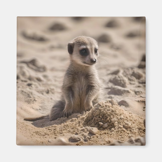 "Sunny Days: Baby Meerkat's Beach Adventure" Magnet (Front)
