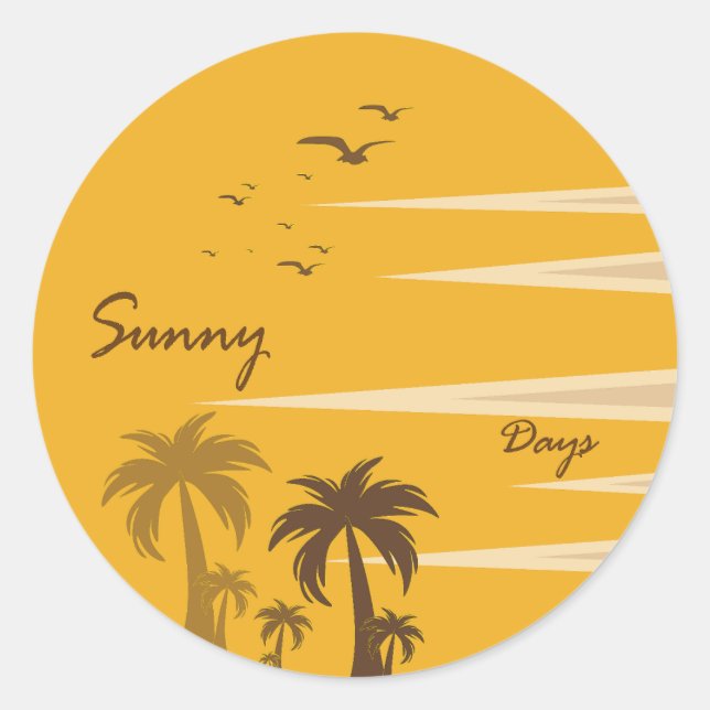 SUNNY DAYS CLASSIC ROUND STICKER (Front)