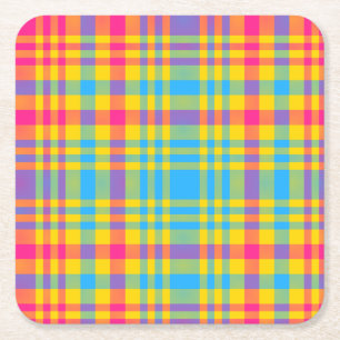 Sunny Days Plaid Paper Coasters