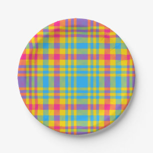 Sunny Days Plaid Paper Plates