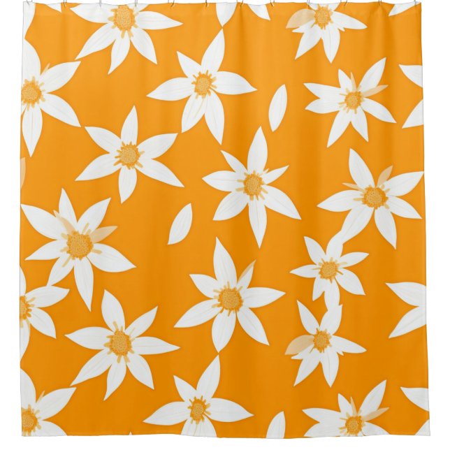 Sunny Delight flower pattern Shower Curtain (Front)