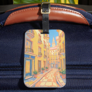 Sunny European Street Luggage Tag – Cosy Travel