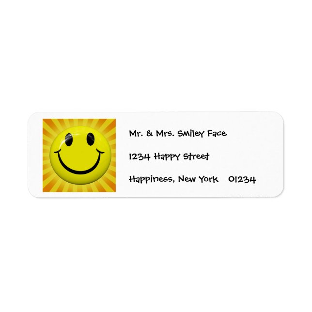 Sunny Face Labels (Front)