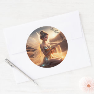 Sunny fairy women colour desert lovely luxury classic round sticker
