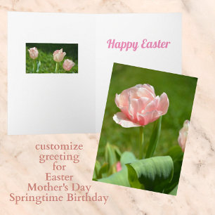 Sunny Fancy Pink Tulips Card