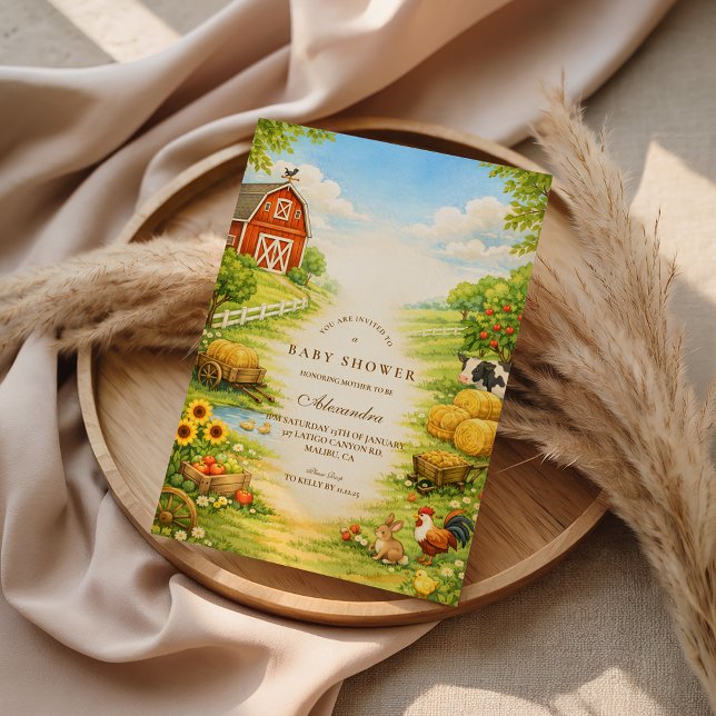 Sunny Farm Path Baby Shower Invitation (Creator Uploaded)