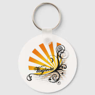 Sunny Floral Graphic Virginia Keychain