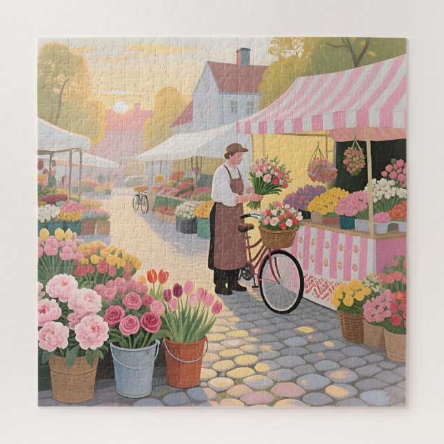 Sunny Flower Street Scene Jigsaw Puzzle (Vertical)