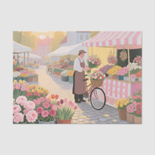 Sunny Flower Street Scene Tissue Paper