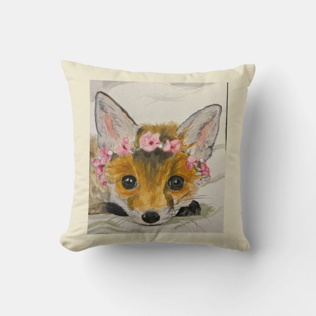 Sunny Fox Family Rescue Fund Throw Pillow (Front)
