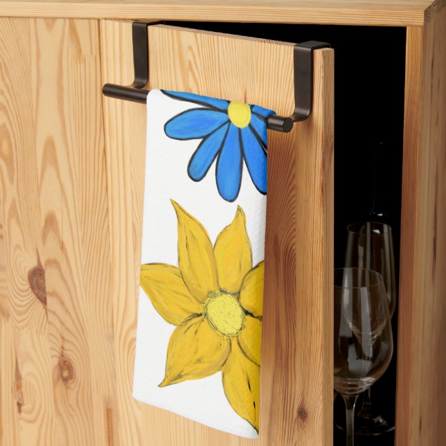 Sunny Garden Flowers Tea Towel (Thirds Fold)