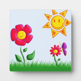 Sunny garden illustration plaque