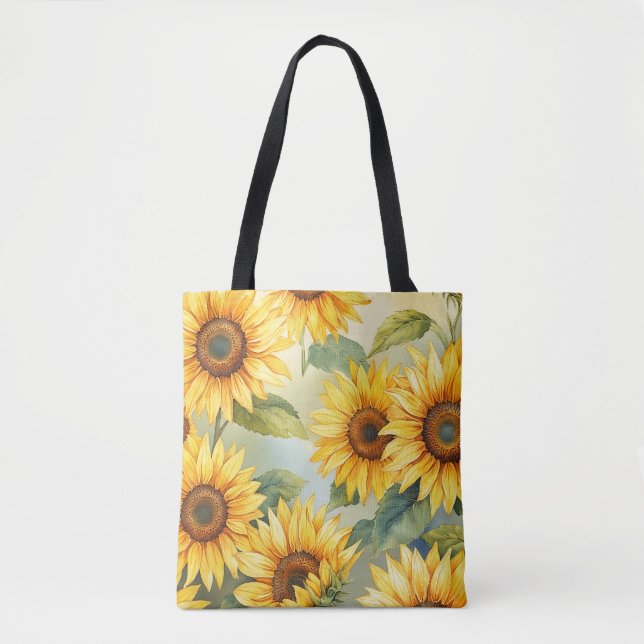 Sunny Glow Sunflower Tote Bag (Front)