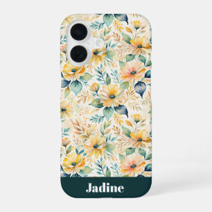 Sunny Gold Flowers iPhone 16 Case