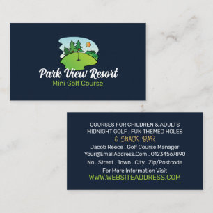 Sunny Golf Course, Mini Golf Course Advertising Business Card