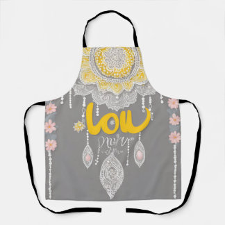 Sunny Gray Lace AI art  Apron