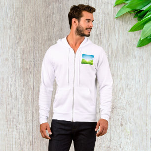Sunny Green Field Landscape Hoodie