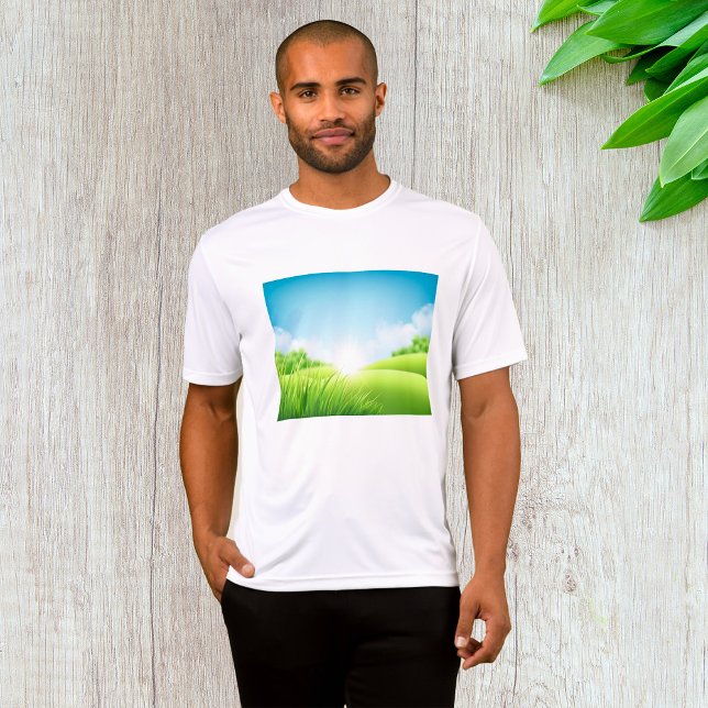 Sunny Green Field Landscape T-Shirt (Creator Uploaded)