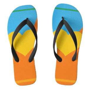 Sunny Heart Abstract Flip Flops