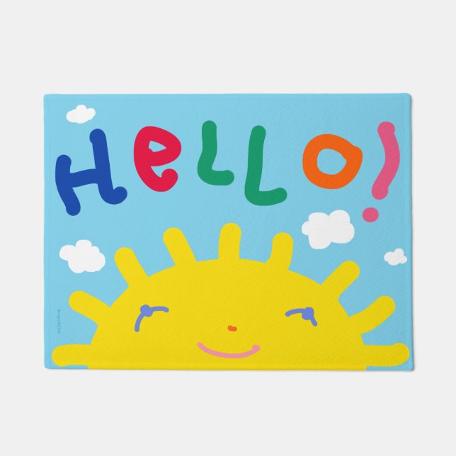 Sunny Hello Doormat (Front)
