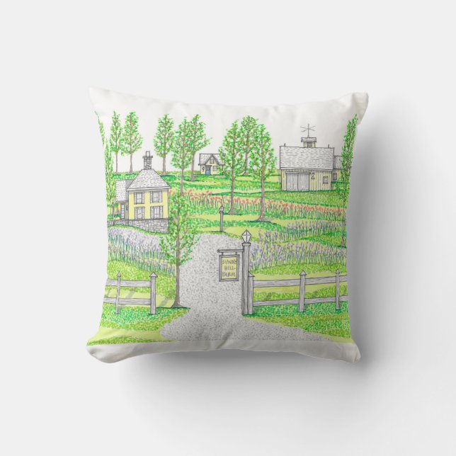 Sunny Hill Farm Green Small Throw Pillow (Front)