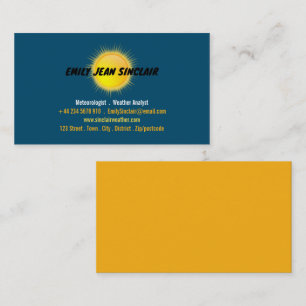 Sunny Icon Design, Meteorologist Business Card