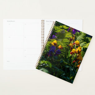 Sunny Iris Flowers Garden Fern Plants Planner