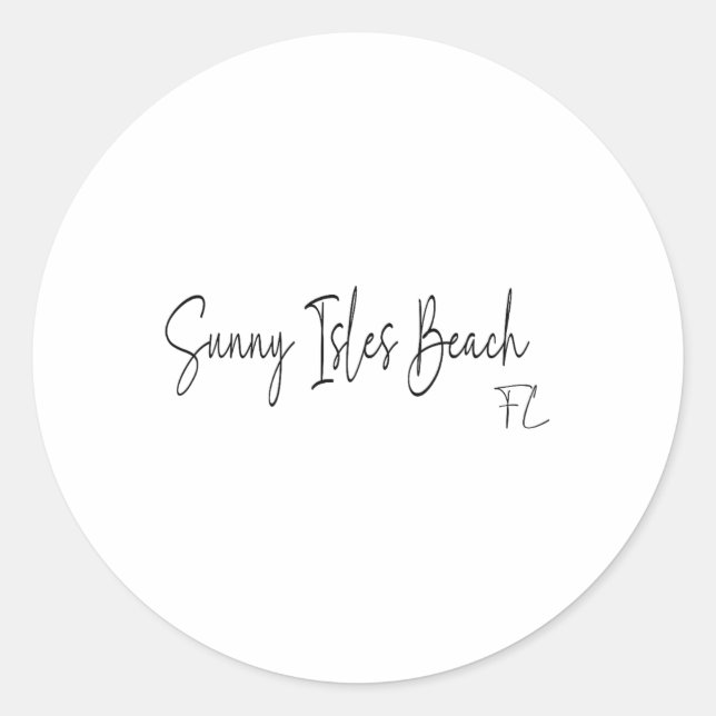 Sunny Isles Beach Florida Ca Retro  Classic Round Sticker (Front)