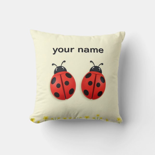 🐞 Sunny Ladybug Duo For Happy Home Decor 🐞 Cushion (Front)