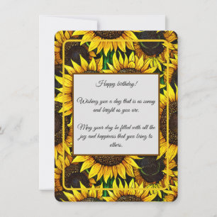 Sunny Large Sunflowers  Holiday Card