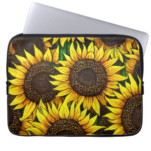 Sunny Large Sunflowers Pattern   Laptop Sleeve