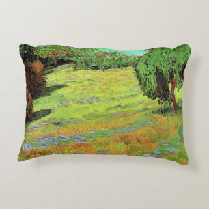 Sunny Lawn in a Public Park by Vincent van Gogh Decorative Cushion