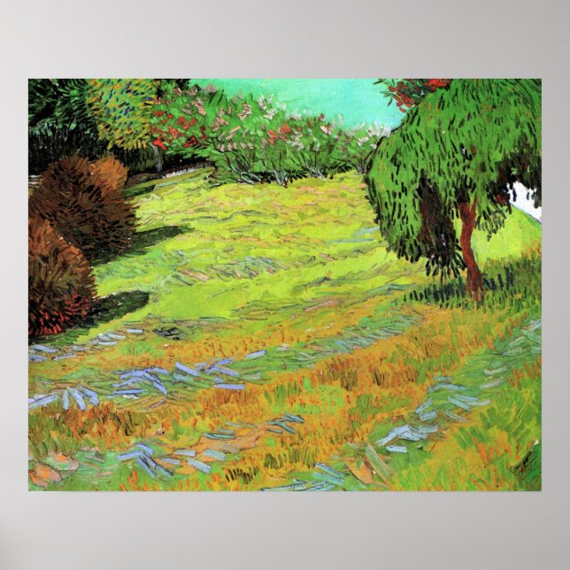 Sunny Lawn in a Public Park by Vincent van Gogh Poster (Front)