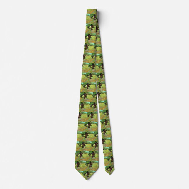 Sunny Lawn in a Public Park by Vincent van Gogh Tie (Front)