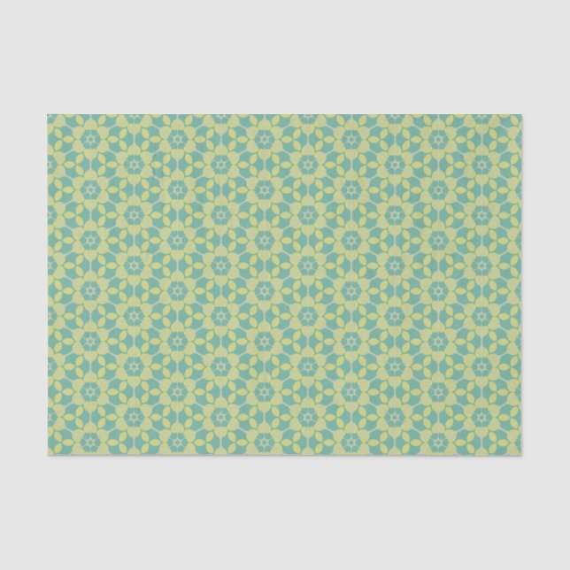 Sunny Leaf Lattice Retro Botanical Tissue Paper (Front)