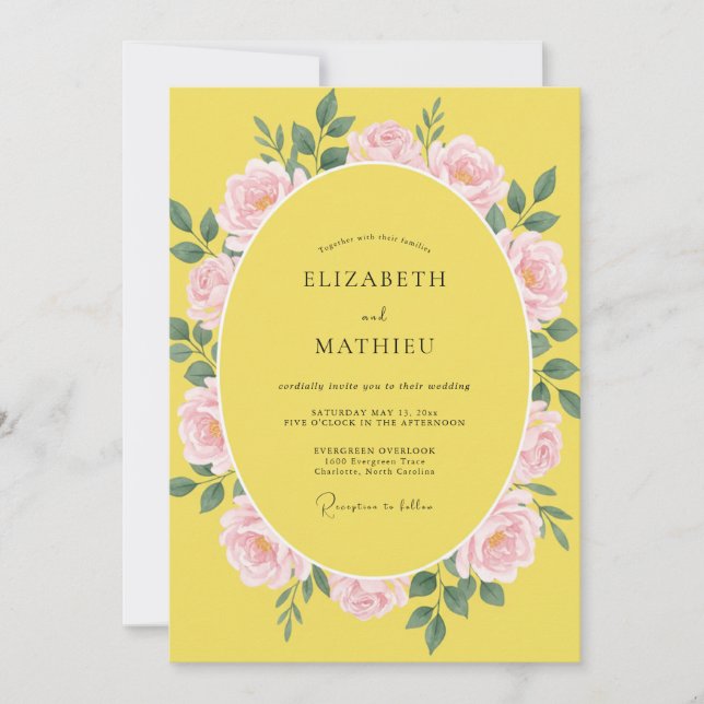 Sunny Lemon Blossom Wedding Invitation (Front)