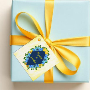 Sunny Lemon Floral Wedding Favour Tags