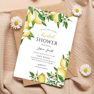 Sunny Lemon Mediterranean Bridal Shower Invitation