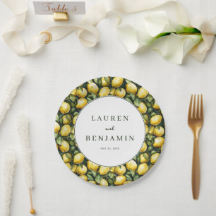 Sunny Lemon Wedding Paper Plate