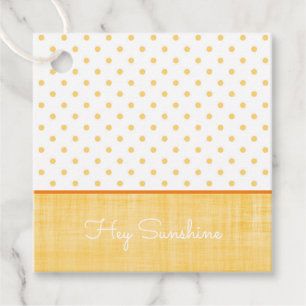 Sunny Linen Yellow Polkadots Happy Hey Sunshine Favour Tags