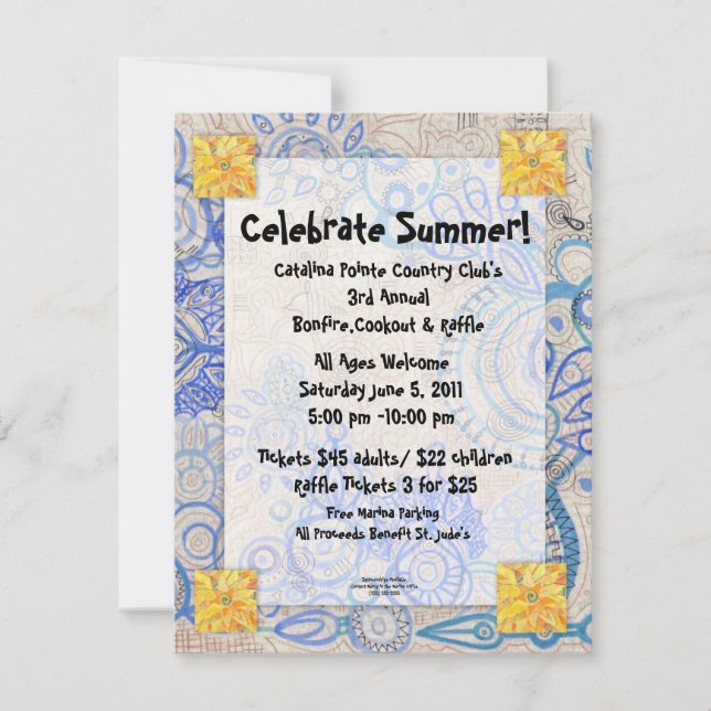 Sunny Marina Business Luncheon Benefit - Invitation (Front)