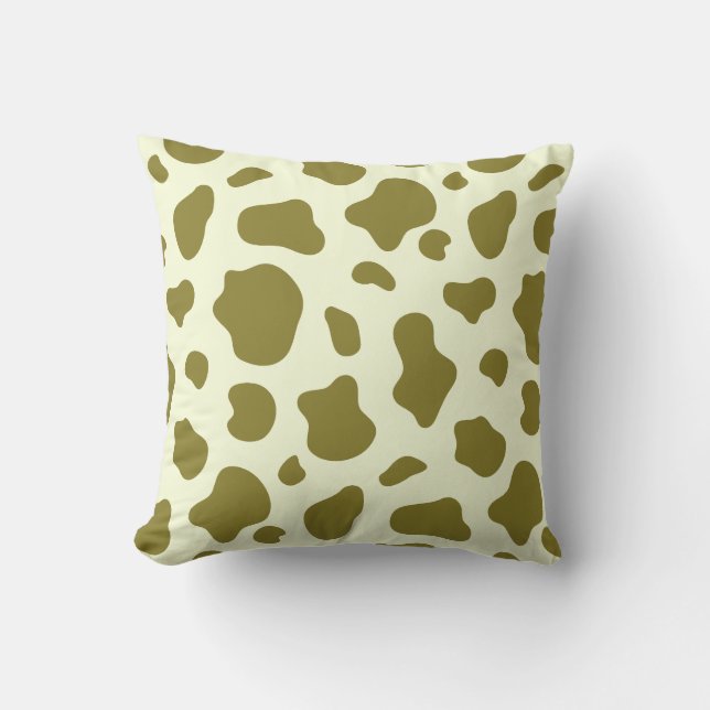 Sunny Meadow Cow Print Decorative Pillow (Front)