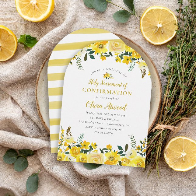 Sunny Meadow Floral Confirmation Invitation (Creator Uploaded)