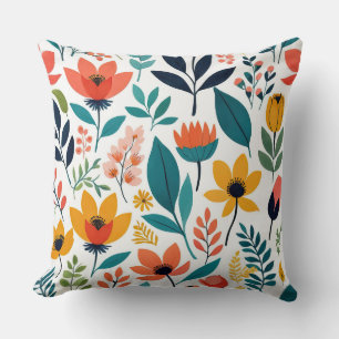 Sunny Meadow Pop Minimalist modern floral Cushion