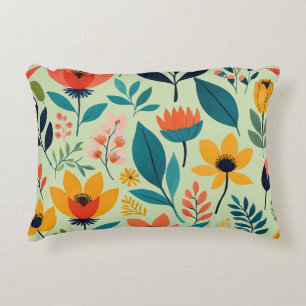 Sunny Meadow Pop Minimalist modern floral Decorative Cushion