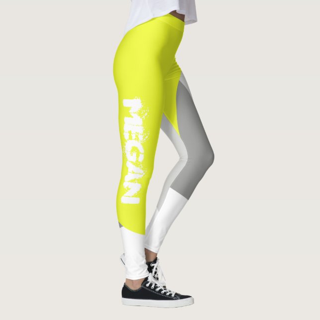 Sunny Megan Add Your Name Abstract Art Leggings (Right)